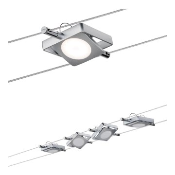 Paulmann 94107 - Kit 4x LED de 4,3 W, sistema completo de cabos MAC 230 V, acabamento cromado mate