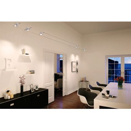 Paulmann 94133 - CONJUNTO 5xGU5,3/10W Spot para sistema de cable MAC 230V cromo mate