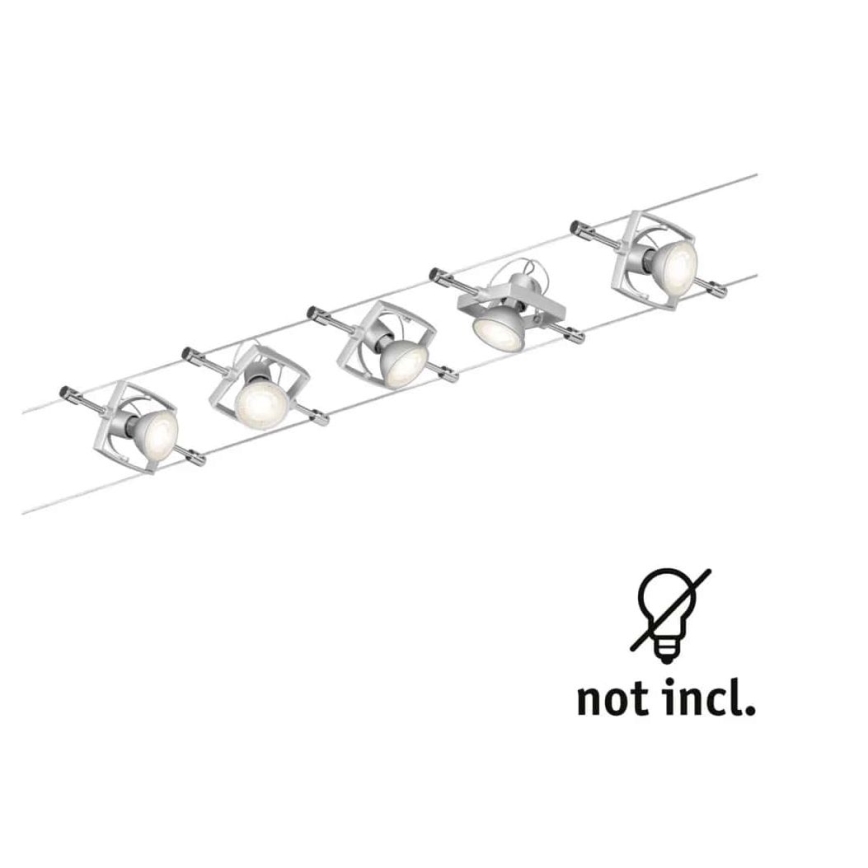 Paulmann 94133 - CONJUNTO 5xGU5,3/10W Spot para sistema de cable MAC 230V cromo mate