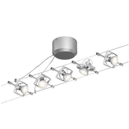 Paulmann 94133 - Conjunto 5xGU5,3/10W Sistema de cabos completo MAC 230V cromado fosco