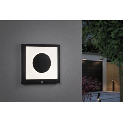 Paulmann 94263 - LED/1,2W IP44 Luminária de parede solar com sensor TAIJA 3,7V 1800 mAh