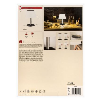 Paulmann 94309 - LED/0,8W IP44 Regulação solar candeeiro LILLESOL 3,7V 2000 mAh