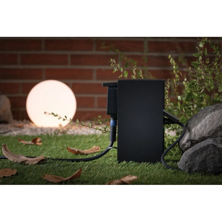 Paulmann 94313 - Poste de prise extérieur RIO 4Z SCHUKO 230V IP44