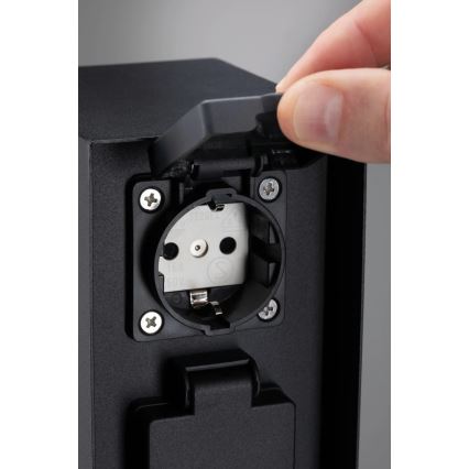 Paulmann 94313 - Poste de prise extérieur RIO 4Z SCHUKO 230V IP44