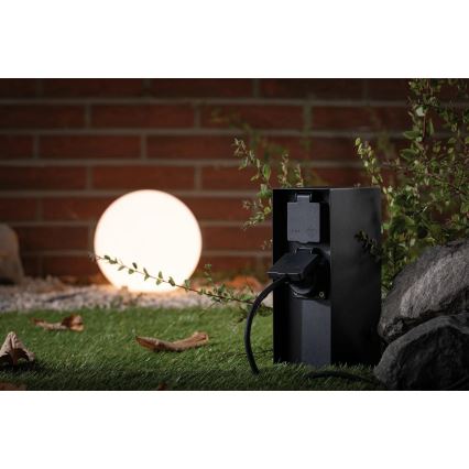 Paulmann 94314 - Coluna exterior com tomada e temporizador 2Z SCHUKO