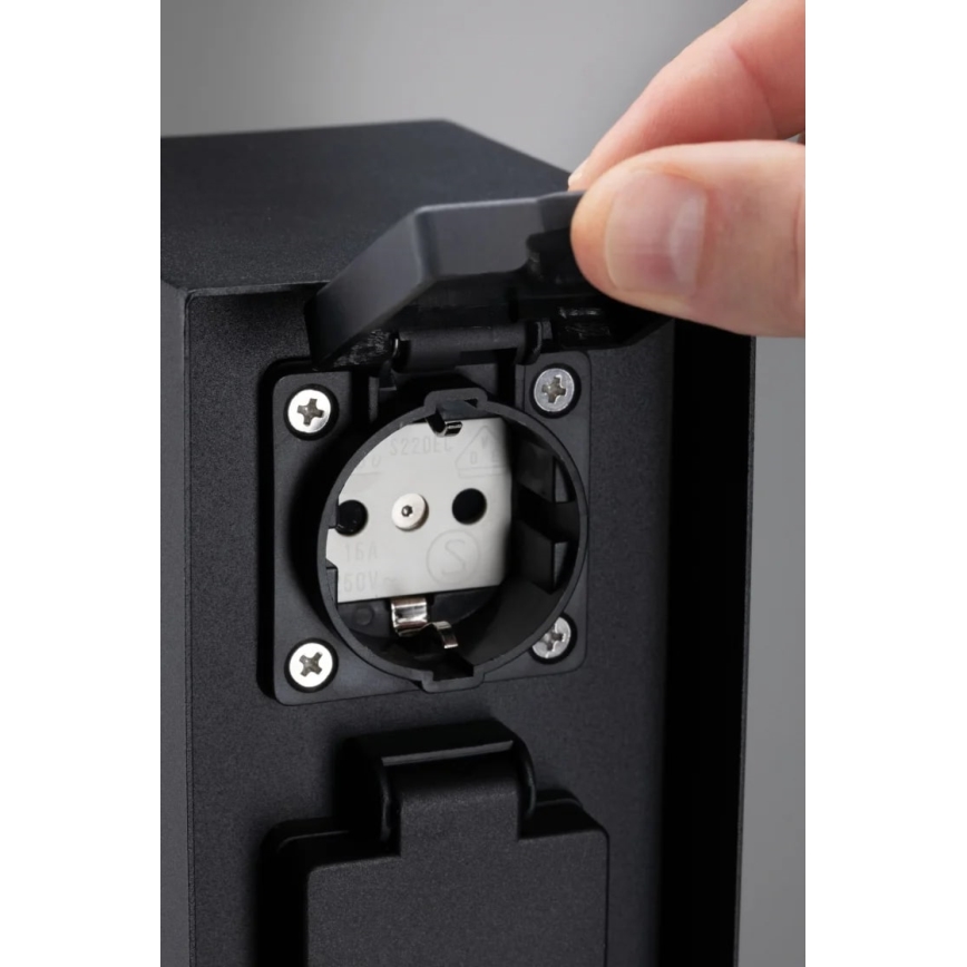 Paulmann 94314 - Coluna exterior com tomada e temporizador 2Z SCHUKO