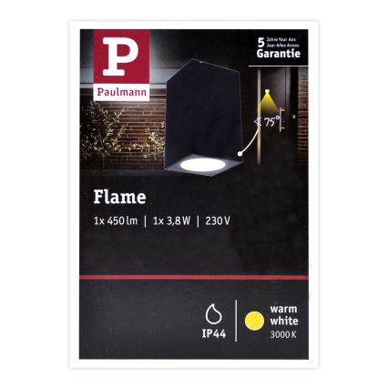 Paulmann 94327 - LED/3,8W IP44 Iluminação de parede exterior FLAME 230V antracite