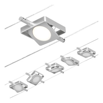 Paulmann 94420 - CONJUNTO 5xLED/4,5W Sistema de cabos completo MAC 230V cromo fosco