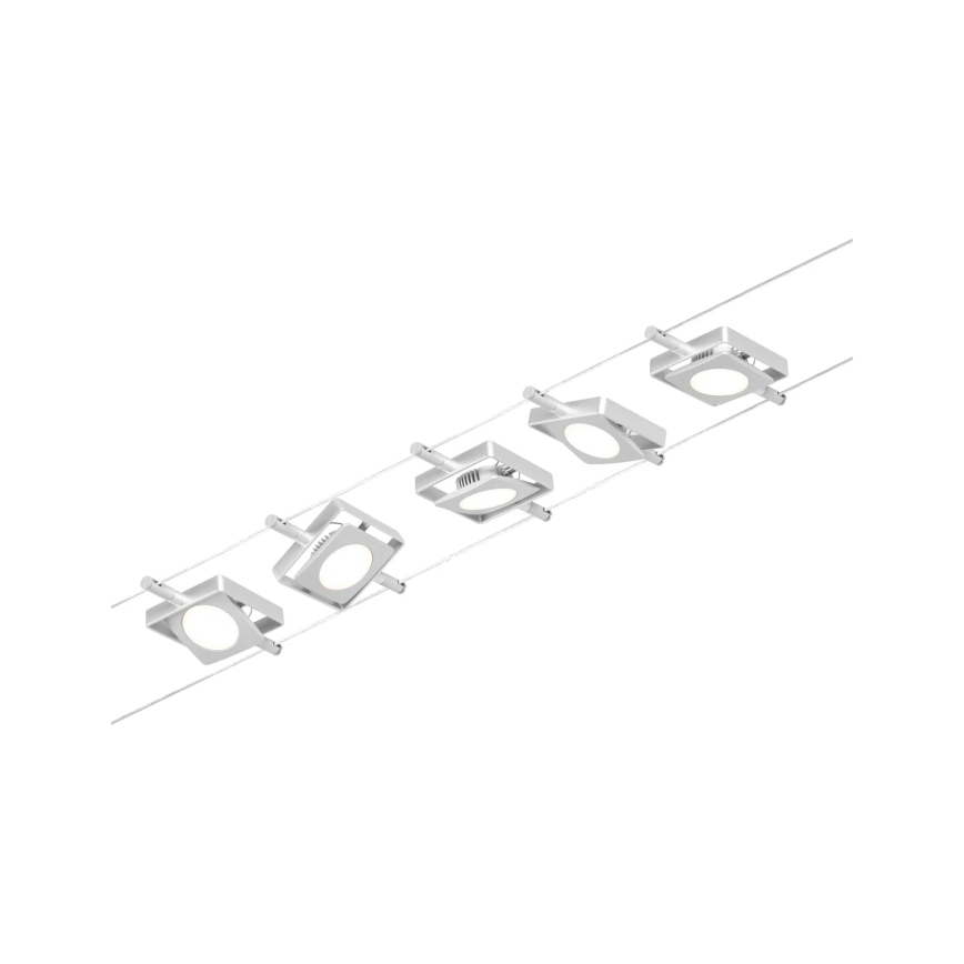 Paulmann 94420 - CONJUNTO 5xLED/4,5W Sistema de cabos completo MAC 230V cromo fosco