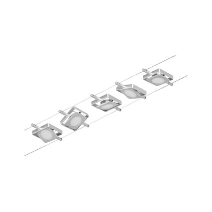 Paulmann 94420 - CONJUNTO 5xLED/4,5W Sistema de cabos completo MAC 230V cromo fosco