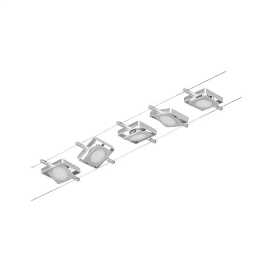 Paulmann 94420 - CONJUNTO 5xLED/4,5W Sistema de cabos completo MAC 230V cromo fosco