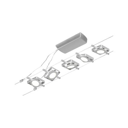Paulmann 94420 - CONJUNTO 5xLED/4,5W Sistema de cabos completo MAC 230V cromo fosco
