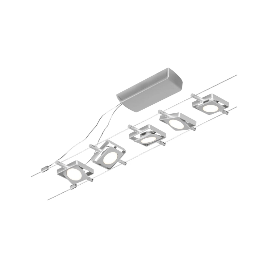 Paulmann 94420 - CONJUNTO 5xLED/4,5W Sistema de cabos completo MAC 230V cromo fosco
