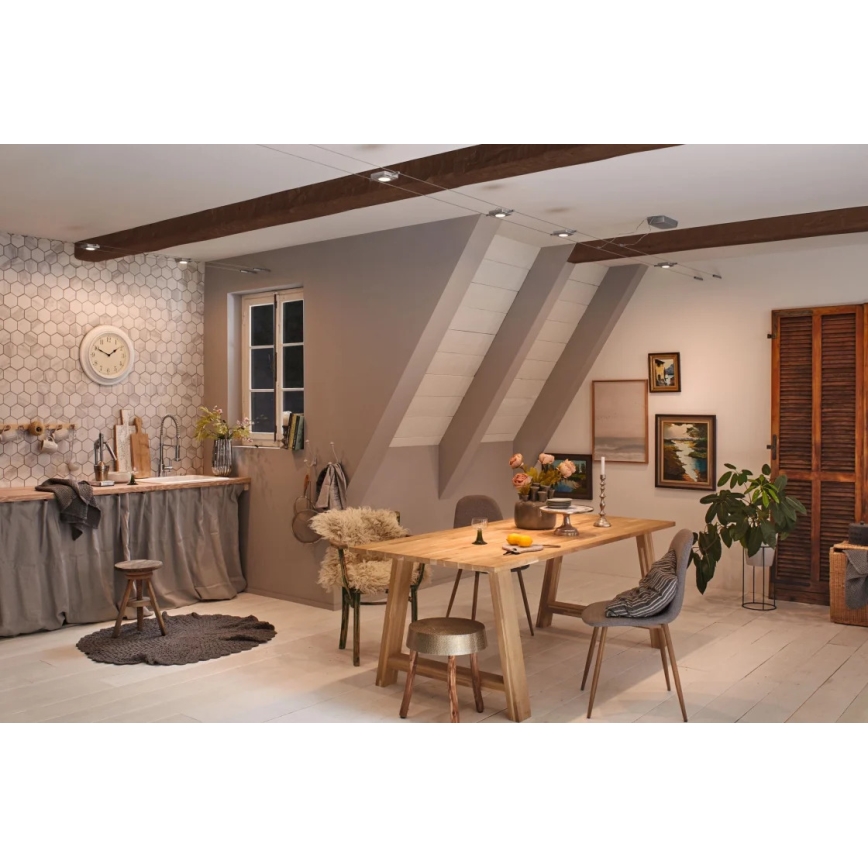 Paulmann 94420 - CONJUNTO 5xLED/4,5W Foco para sistema de cable MAC 230V cromo mate