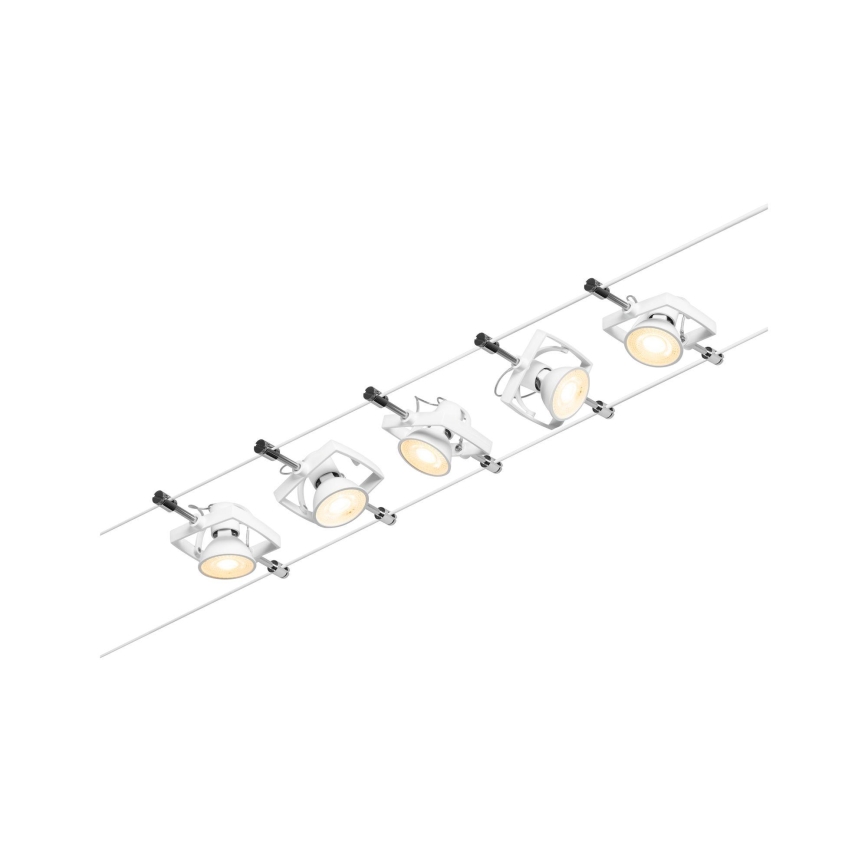 Paulmann 94432 - KIT 5xGU5,3/10W sistema completo de cabos MAC 230V branco