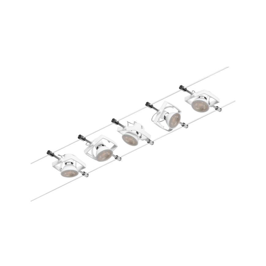 Paulmann 94432 - KIT 5xGU5,3/10W sistema completo de cabos MAC 230V branco