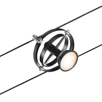 Paulmann 94440 - CONJUNTO 5xGU5,3/10W Foco para sistema de cable CARDAN 230V negro