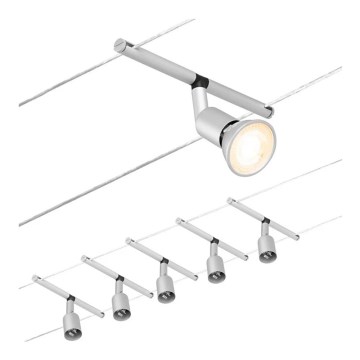Paulmann 94442 - Kit 5xGU5,3/10W Sistema completo de cabos SALT 230V cromado mate