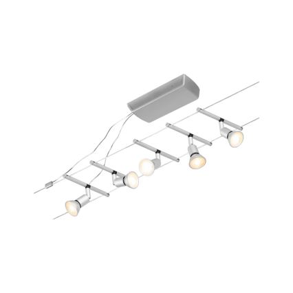 Paulmann 94442 - Kit 5xGU5,3/10W Sistema completo de cabos SALT 230V cromado mate