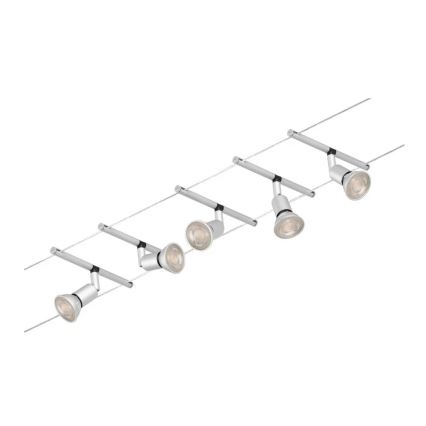 Paulmann 94442 - Kit 5xGU5,3/10W Sistema completo de cabos SALT 230V cromado mate
