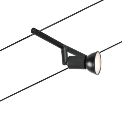 Paulmann 94446 - CONJUNTO 5xGU5,3/10W Luminária de focos para sistema de cabos SALT 230V preto