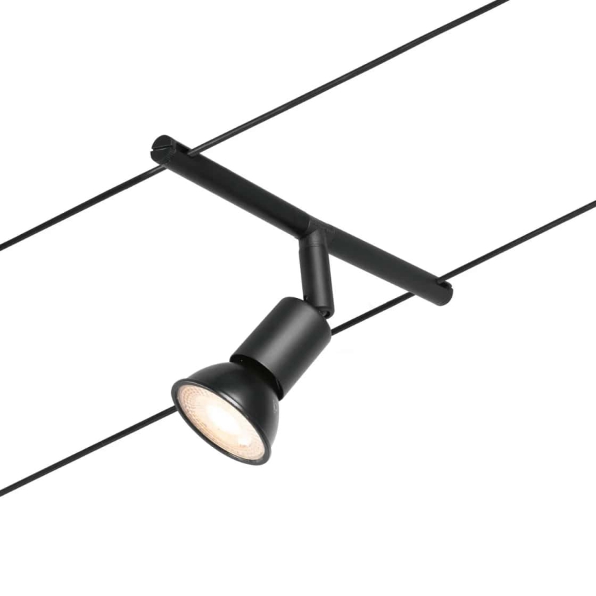 Paulmann 94446 - Kit 5xGU5,3/10W Sistema completo de suspensão por cabo SALT 230V preto