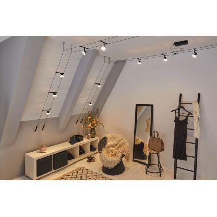 Paulmann 94450 - CONJUNTO 5xGU5,3/10W Spot embutido para sistema de cabos SHEELA 230V preto