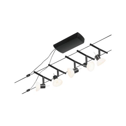 Paulmann 94450 - KIT 5xGU5,3/10W Sistema completo de cabos SHEELA 230V preto