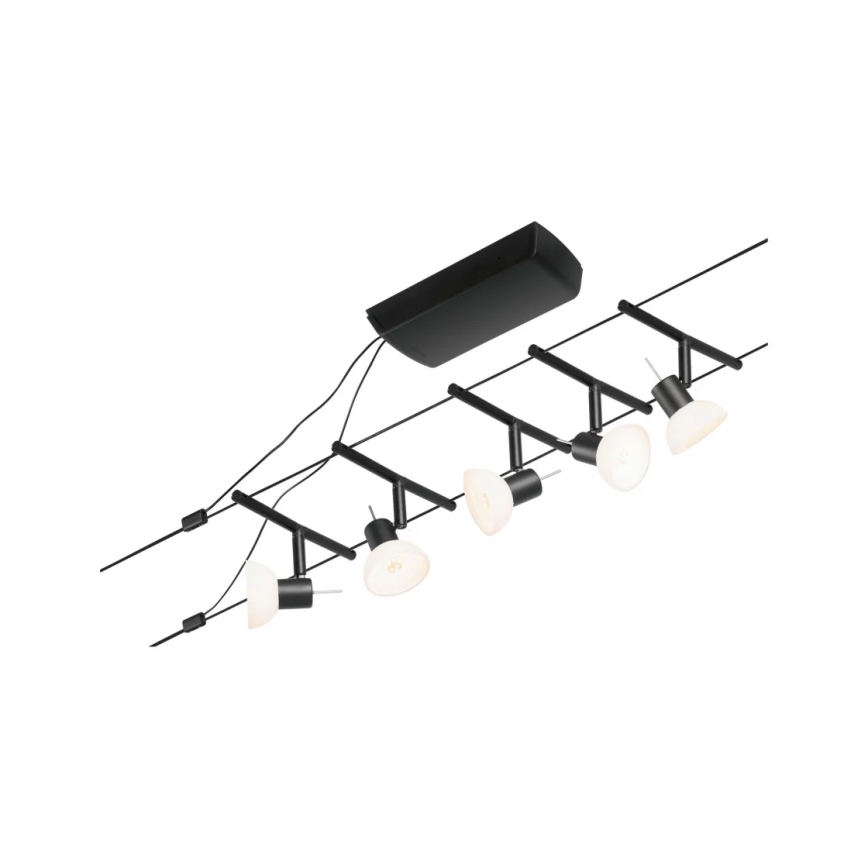 Paulmann 94450 - KIT 5xGU5,3/10W Sistema completo de cabos SHEELA 230V preto