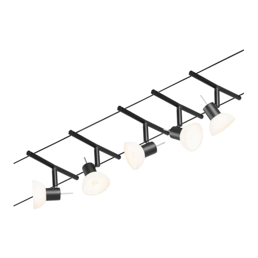 Paulmann 94450 - KIT 5xGU5,3/10W Sistema completo de cabos SHEELA 230V preto
