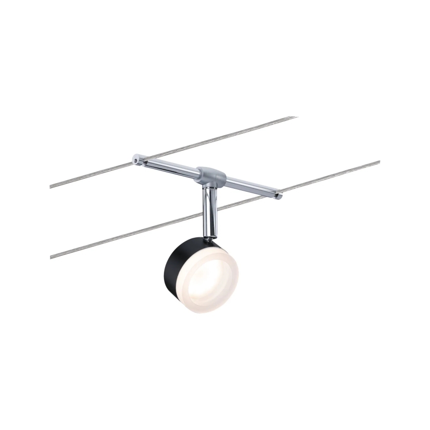 Paulmann 94457 - Conjunto 5xLED/4W: sistema completo de cabos CLEAR, 230V, preto/cromado brilhante