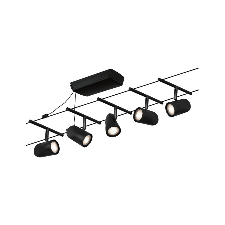 Paulmann 94469 - Conjunto 5xGU5,3/10W sistema completo de cabos CUP 230V preto