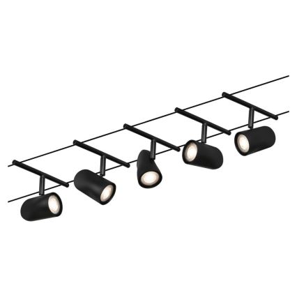 Paulmann 94469 - Conjunto 5xGU5,3/10W sistema completo de cabos CUP 230V preto