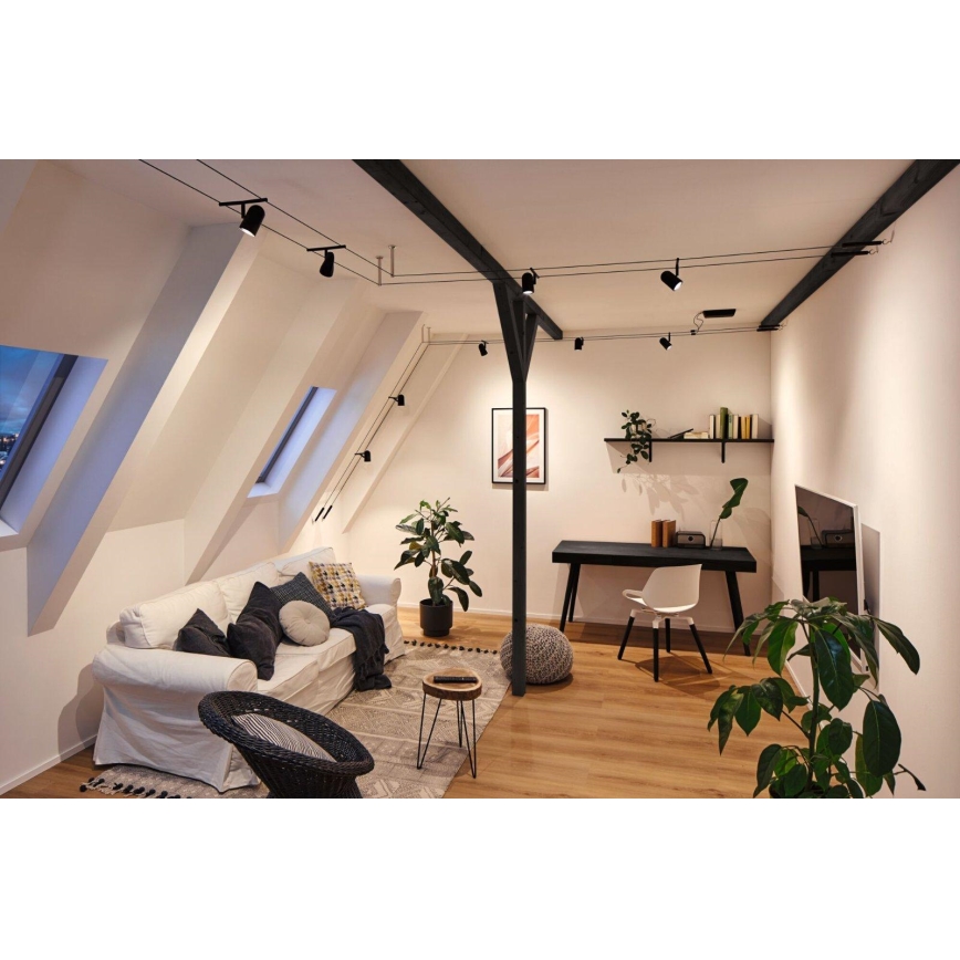 Paulmann 94469 - CONJUNTO 5xGU5,3/10W Spot para sistema de cable CUP 230V preto