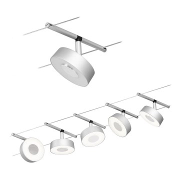 Paulmann 94475 - KIT 5xLED/5W Sistema completo de cabos de suspensão CIRCLE 230V cromado mate