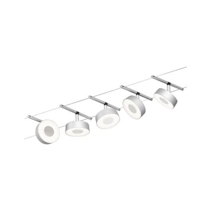 Paulmann 94475 - KIT 5xLED/5W Sistema completo de cabos de suspensão CIRCLE 230V cromado mate