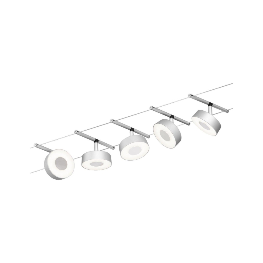 Paulmann 94475 - KIT 5xLED/5W Sistema completo de cabos de suspensão CIRCLE 230V cromado mate