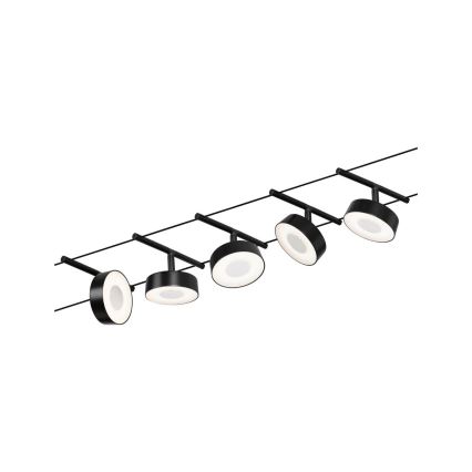 Paulmann 94479 - Conjunto 5x LED de 5W Sistema completo de cabos CIRCLE 230V preto