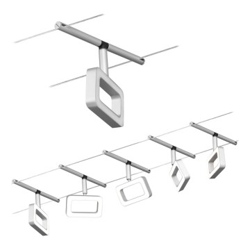 Paulmann 94481 - Conjunto completo do sistema de cabos FRAME, 5x LED/4,8 W, 230 V, cromado mate