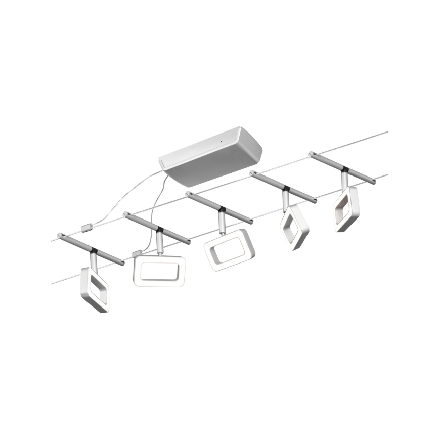 Paulmann 94481 - Conjunto completo do sistema de cabos FRAME, 5x LED/4,8 W, 230 V, cromado mate