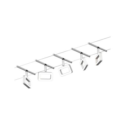 Paulmann 94481 - Conjunto completo do sistema de cabos FRAME, 5x LED/4,8 W, 230 V, cromado mate