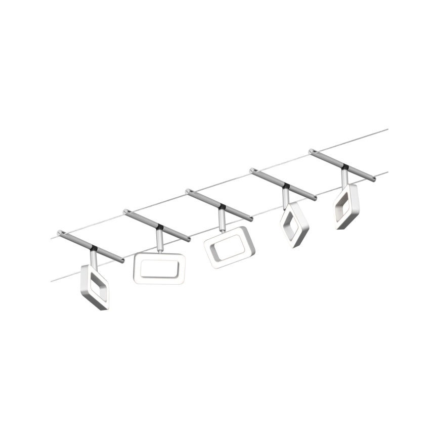 Paulmann 94481 - Conjunto completo do sistema de cabos FRAME, 5x LED/4,8 W, 230 V, cromado mate