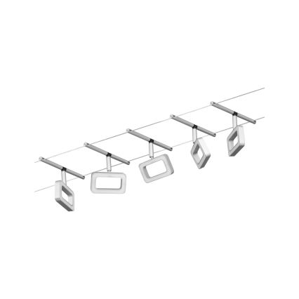 Paulmann 94481 - Conjunto completo do sistema de cabos FRAME, 5x LED/4,8 W, 230 V, cromado mate