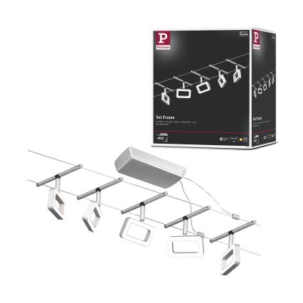 Paulmann 94481 - Conjunto completo do sistema de cabos FRAME, 5x LED/4,8 W, 230 V, cromado mate