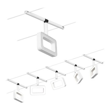 Paulmann 94483 - Conjunto 5xLED/4,8W Sistema de cabos completo FRAME 230V branco