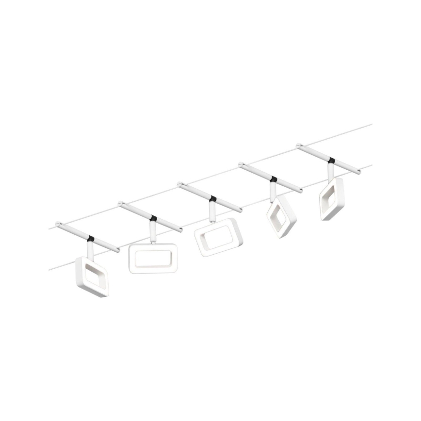 Paulmann 94483 - Conjunto 5xLED/4,8W Sistema de cabos completo FRAME 230V branco