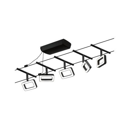 Paulmann 94485 - Conjunto 5xLED/4,8W, sistema completo de cabos FRAME 230V, preto