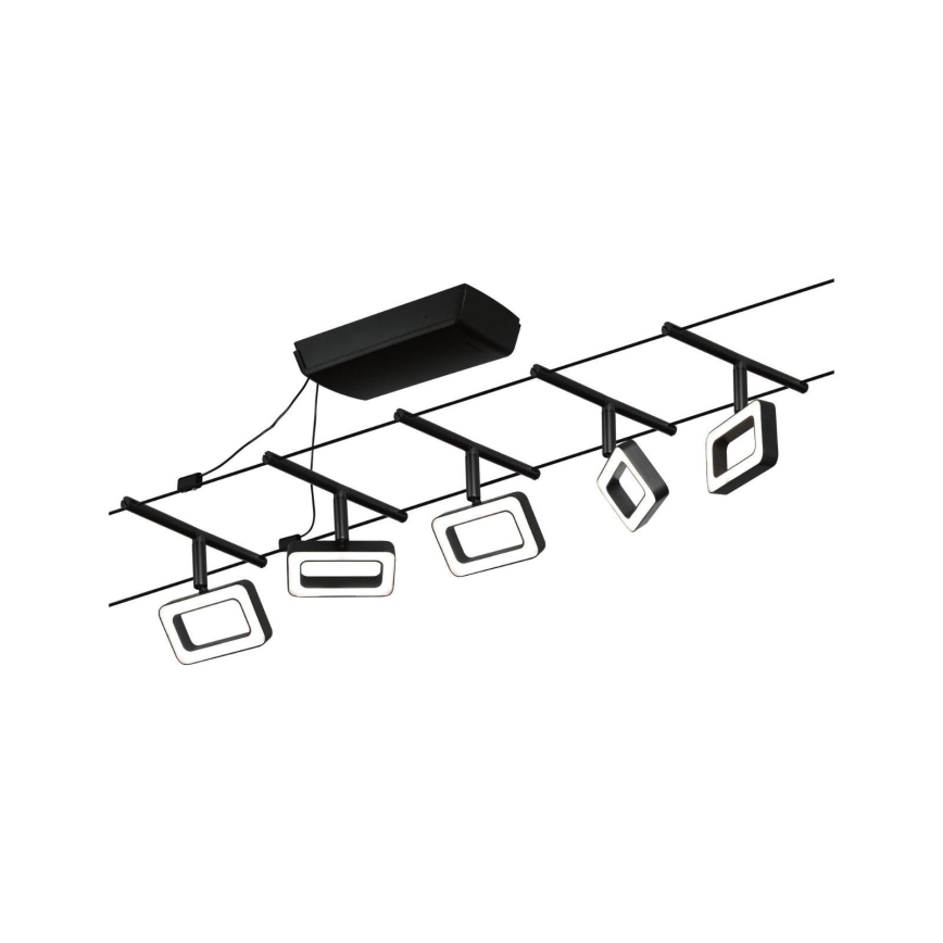 Paulmann 94485 - Conjunto 5xLED/4,8W, sistema completo de cabos FRAME 230V, preto