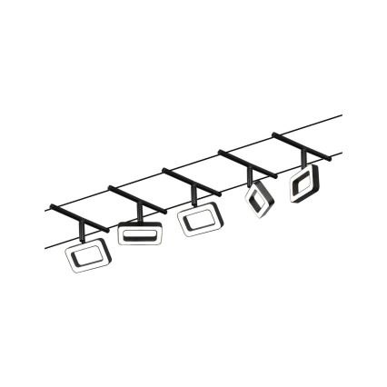Paulmann 94485 - Conjunto 5xLED/4,8W, sistema completo de cabos FRAME 230V, preto