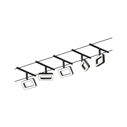 Paulmann 94485 - Conjunto 5xLED/4,8W, sistema completo de cabos FRAME 230V, preto